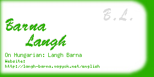 barna langh business card